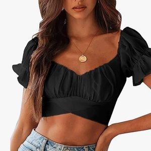 Black crop top medium